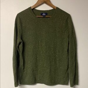 LAND’S END Olive Green 100% Cashmere Long Sleeve sweater